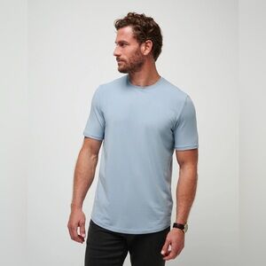 Travis Mathew Dusky Blue Cloud Crew Shirt, Medium